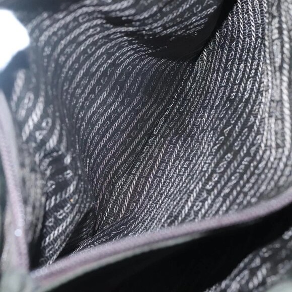 PRADA Shoulder Bag Nylon Khaki Silver Auth bs25613 - Picture 13 of 16